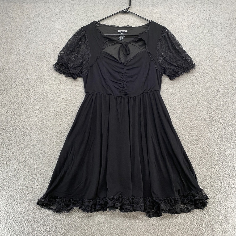 Hot Topic Dress Womens Large Fairy Grunge Whimsigoth Lace Skater Y2K Sweetheart